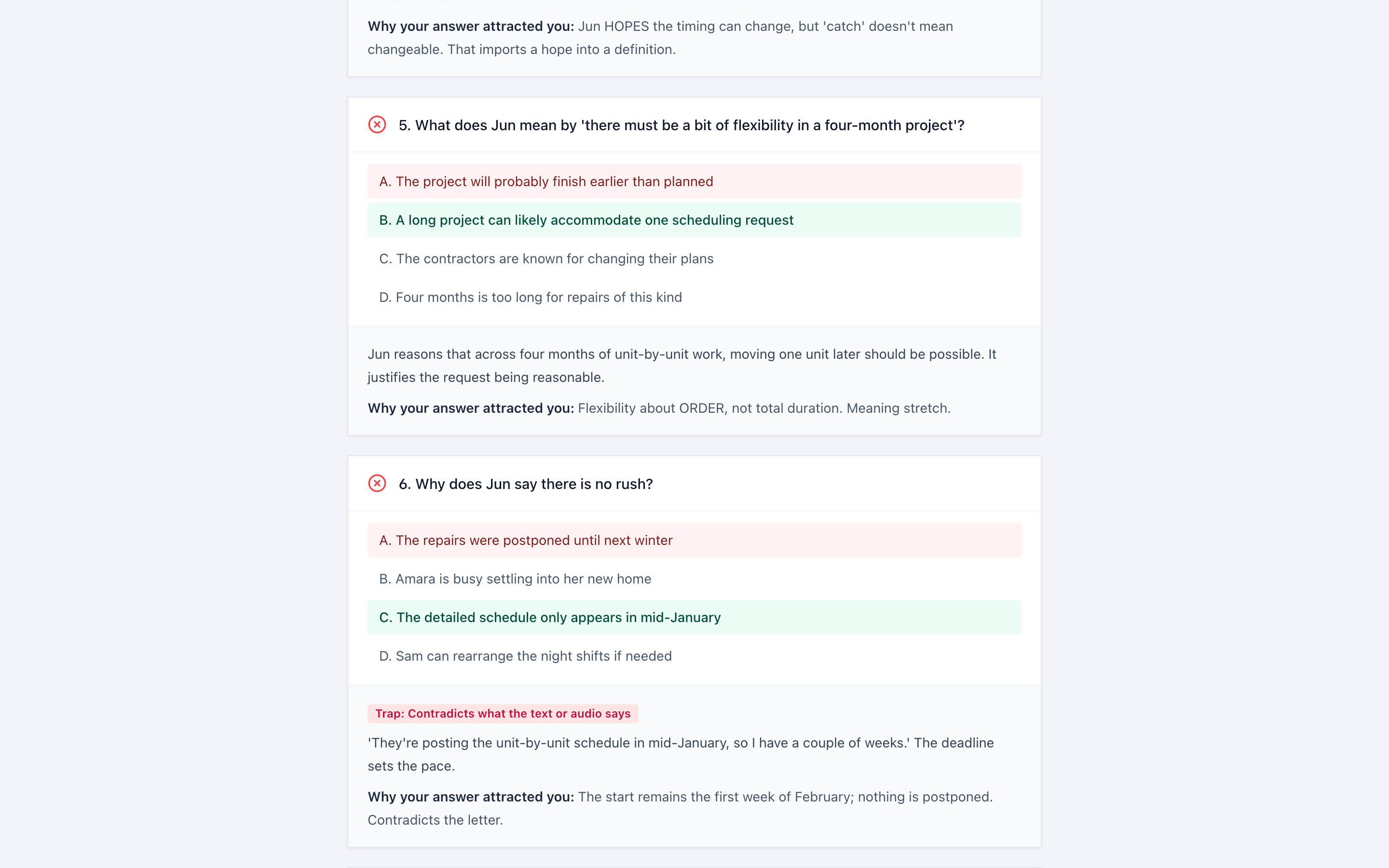 Answer review